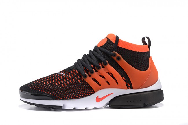 orange and black nike presto